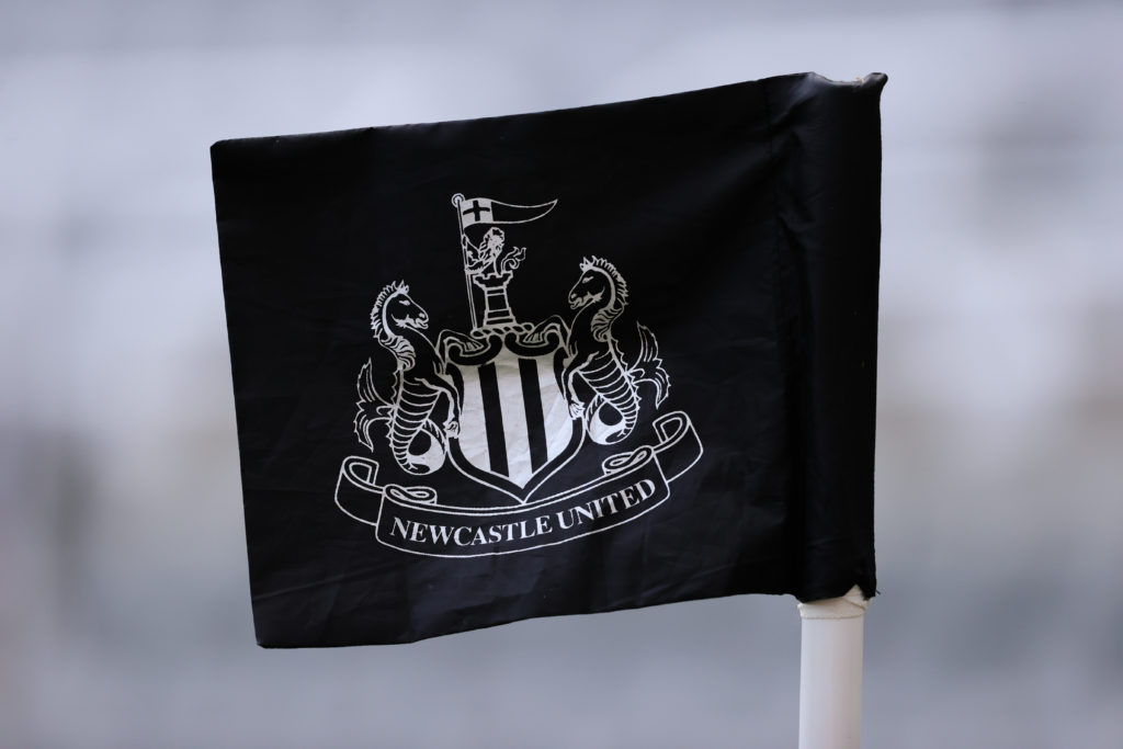 A shot of a corner flag before a Premier League game between Newcastle United and Leicester City.