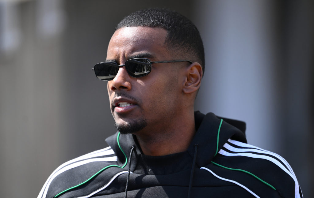 Alexander Isak arrives at St James' Park ahead of a Premier LEague game between Newcastle United and Everton.