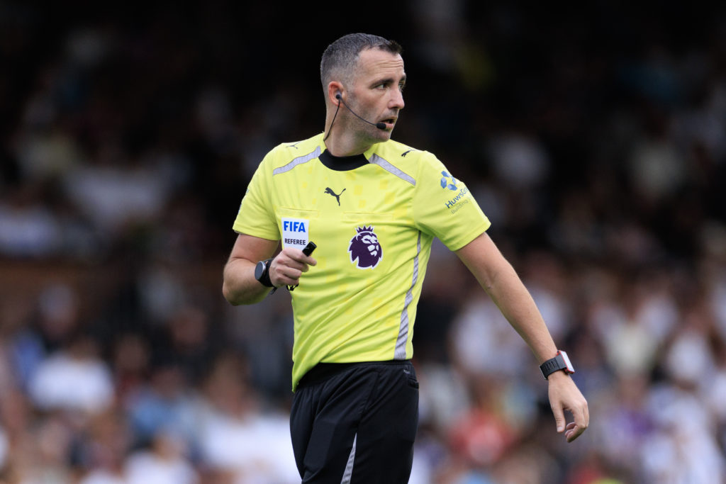 Referee Chris Kavanagh during Fulham vs Manchester United.
