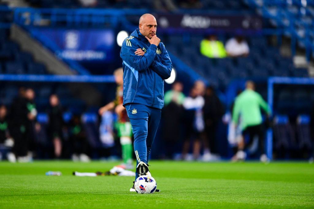 Adam Lawrence looks on before an EFL Trophy game between Huddersfield Town and Newcastle United.