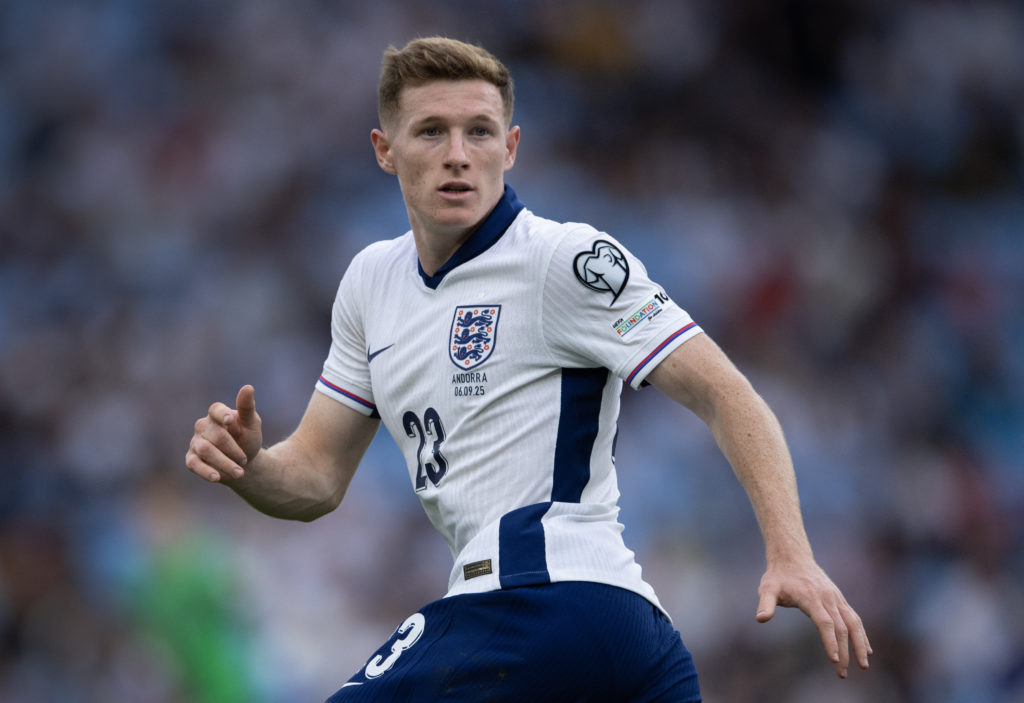 Elliot Anderson in action for England against Andorra in a World Cup qualifier.