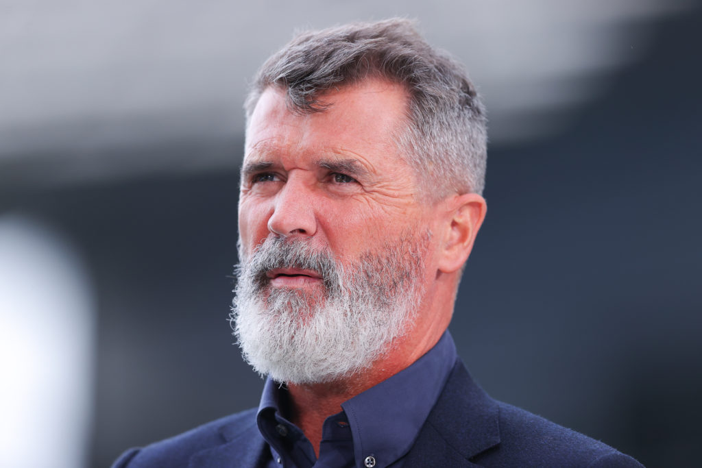 Roy Keane working as a football pundit.