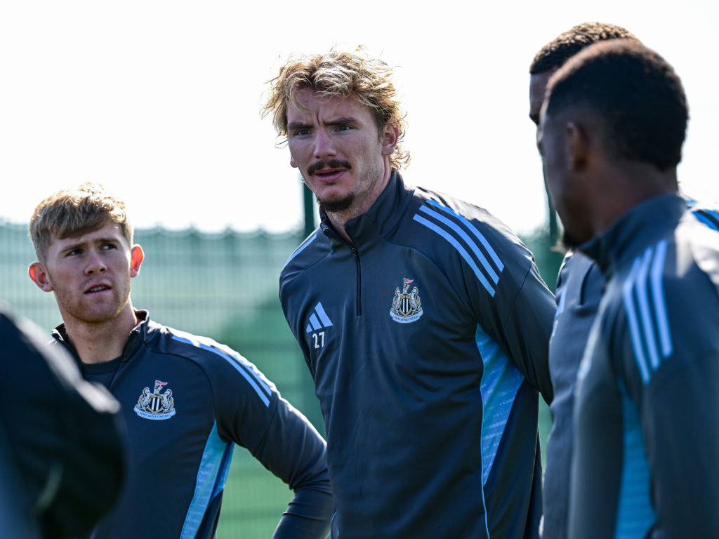 Nick Woltemade looks on during a Newcastle United Training Session