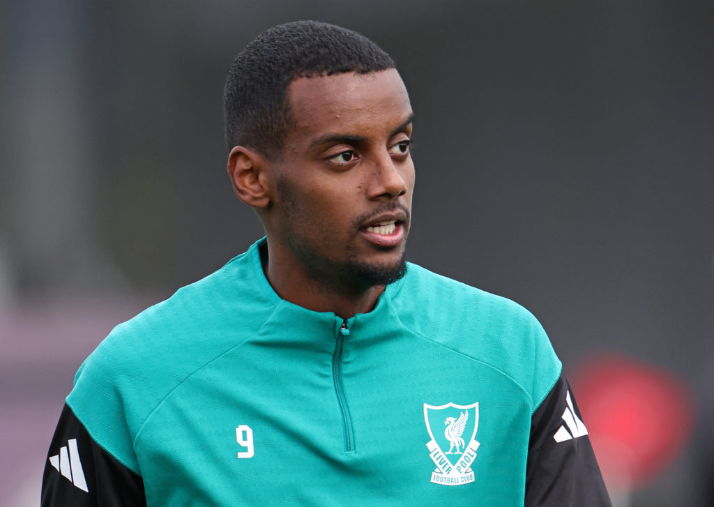 Alexander Isak trains ahead of Liverpool vs Atletico Madrid.