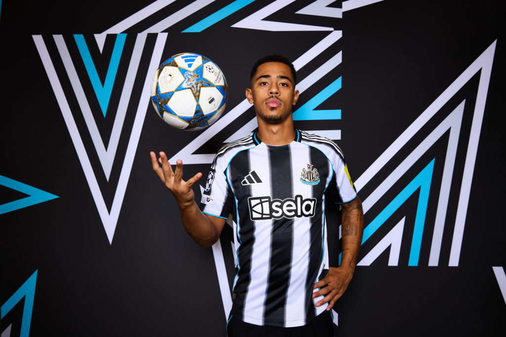 Jacob Ramsey poses for Newcastle United's Champions League photoshoot.