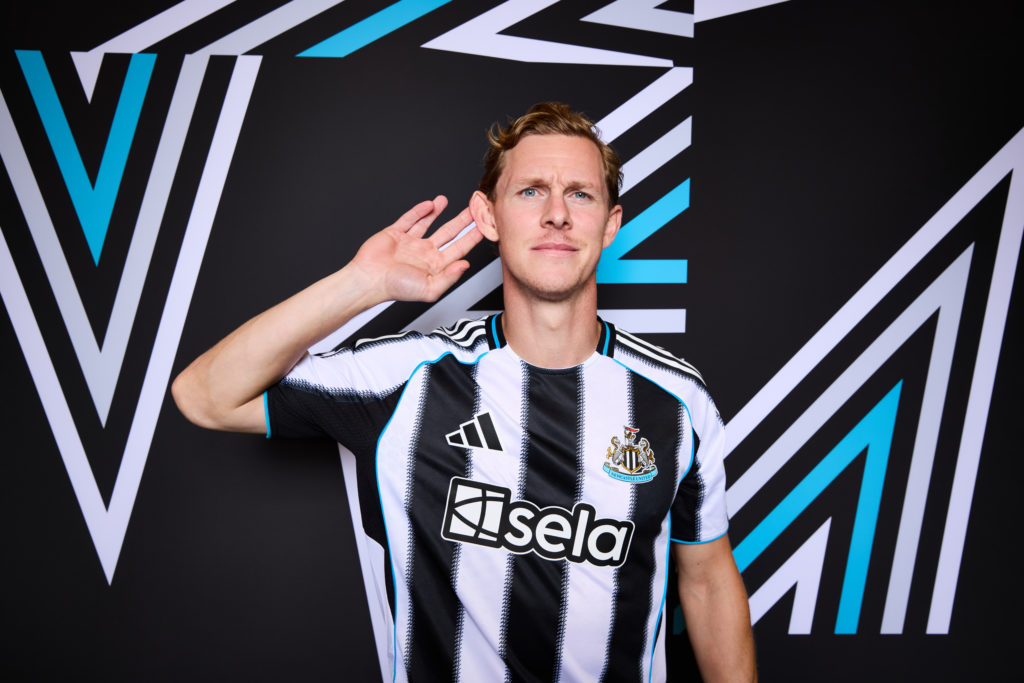 Emil Krafth of Newcastle poses for a portrait during the official UEFA Champions League 2025/26 portrait session