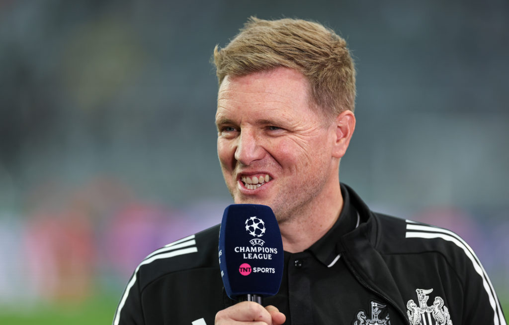 Eddie Howe speaks to TNT Sports ahead of Newcastle United vs Barcelona in the Champions League.