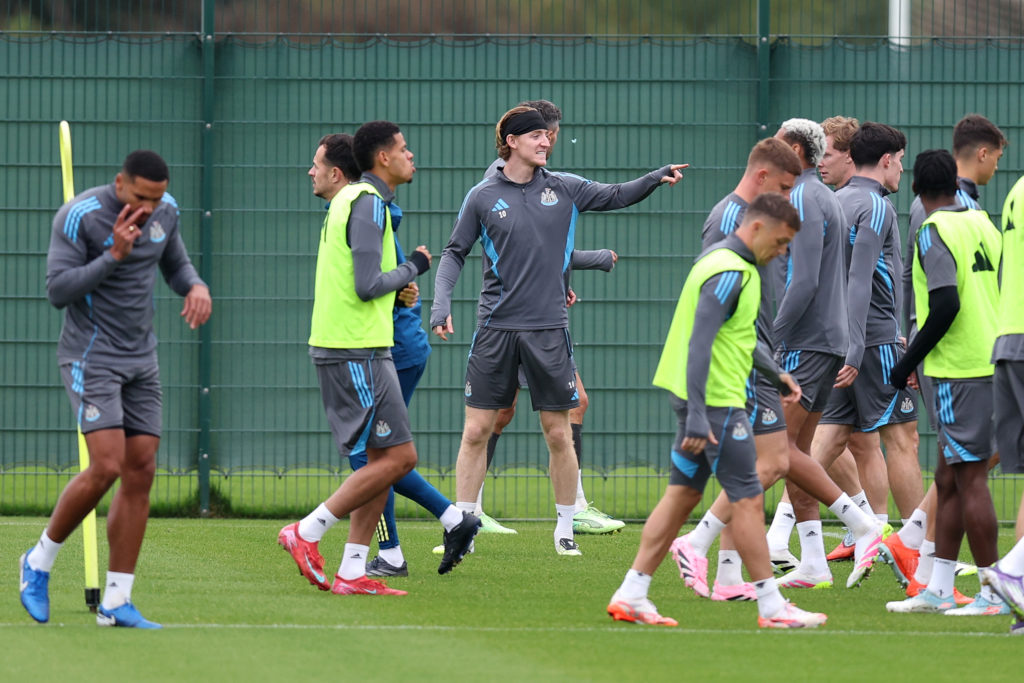 Anthony Gordon in Newcastle United training.