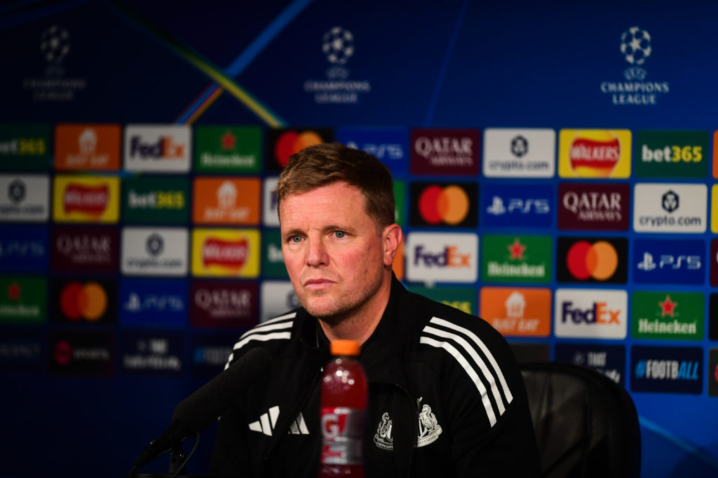 Eddie Howe speaks to the media ahead of Newcastle United's Champions League game against Barcelona.