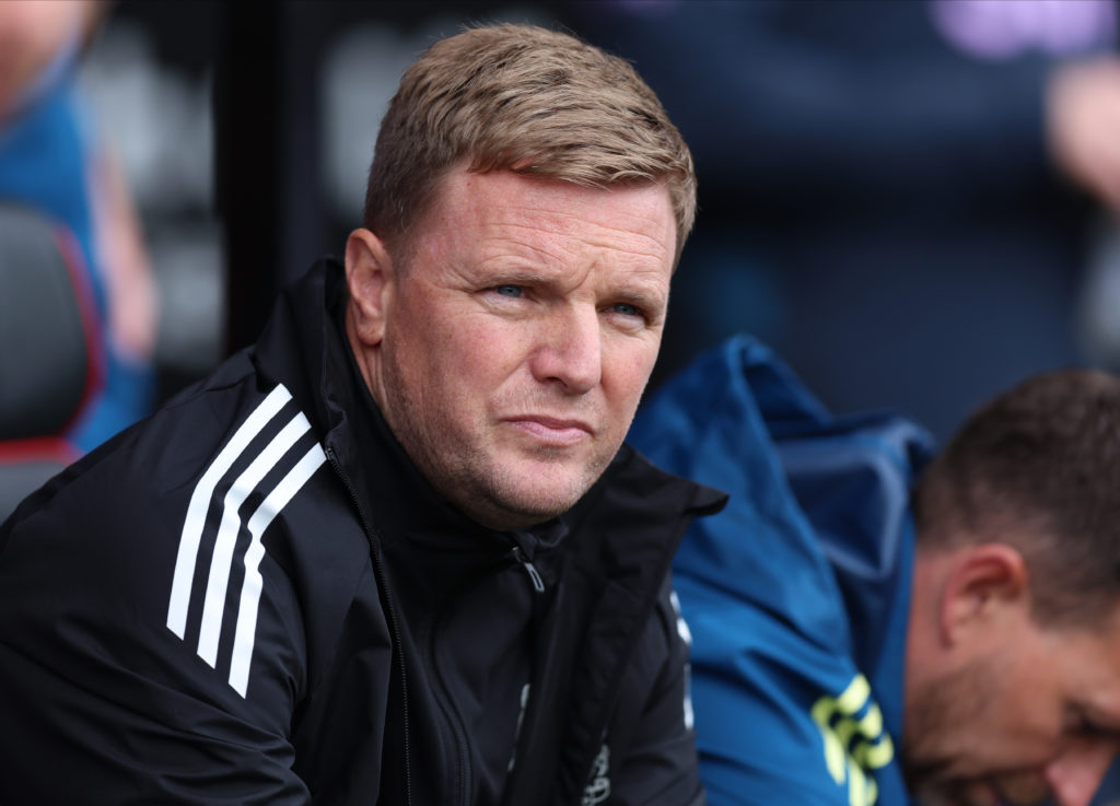 A close up-shot of Newcastle United manager Eddie Howe.