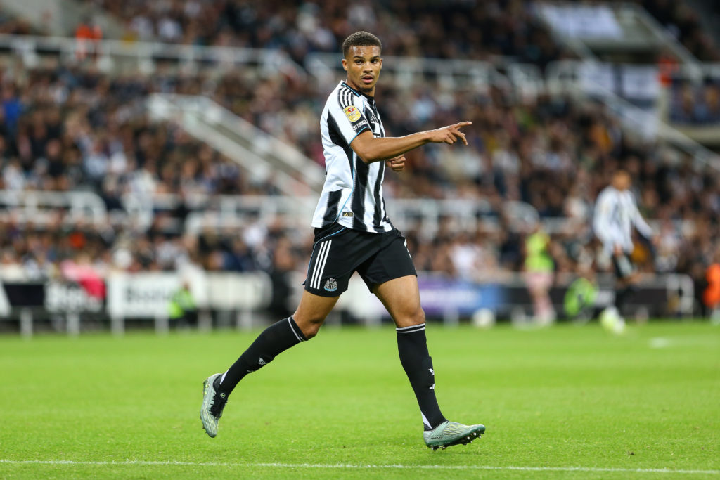 Malick Thiaw in action for Newcastle United against Bradford City in the Carabao Cup.