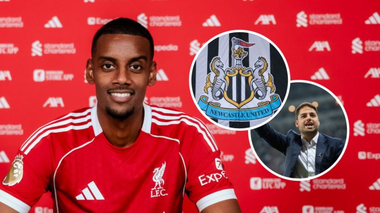 Alexander Isak signs for Liverpool, Newcastle United co-owner Jamie Reuben celebrates, Newcastle United badge