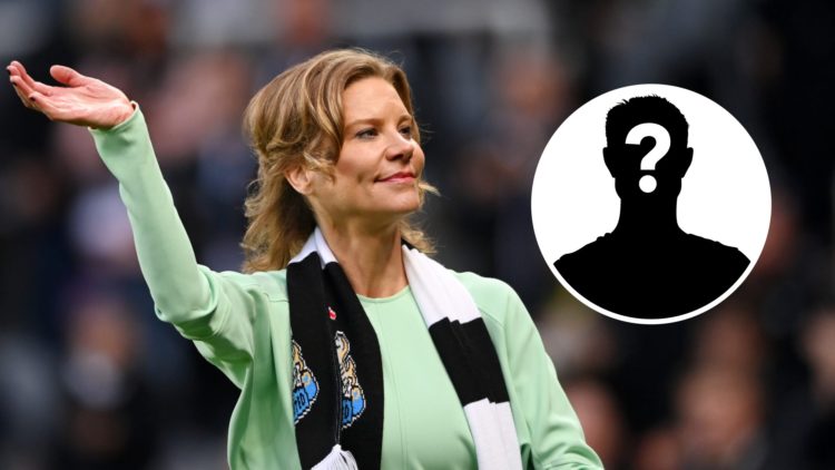 Amanda Staveley waves to the Newcastle United fans, mystery player.