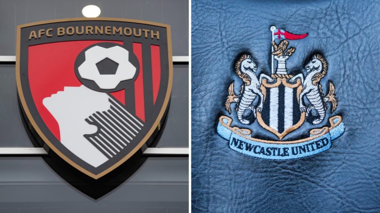 Bournemouth club crest. Newcastle United club badge.