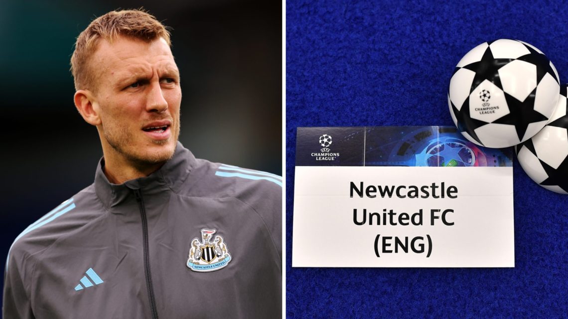 Dan Burn trains with Newcastle United, Newcastle United's ball for the Champions League draw.