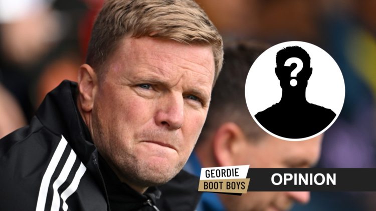 Newcastle United manager Eddie Howe looks on.
