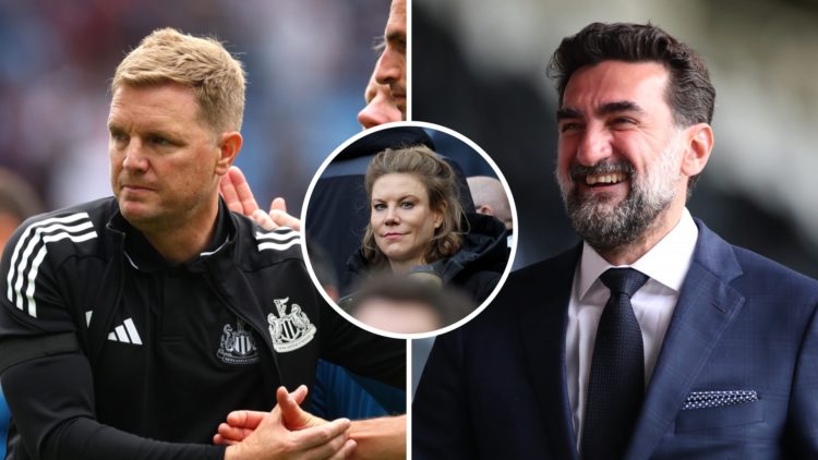 Eddie Howe reacts after Newcastle's draw with Aston Villa, Amanda Staveley watches Newcastle United, Yasir Al-Rumayyan arrives at St James' Park
