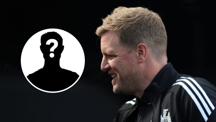 Eddie Howe looks on ahead of a Newcastle United friendly, mystery player