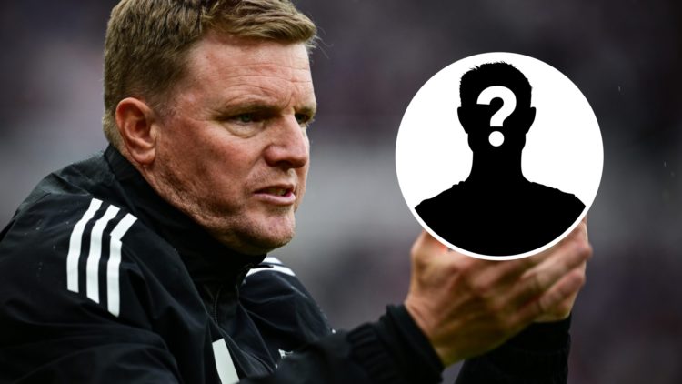 Eddie Howe encourages his Newcastle United players, mystery player.