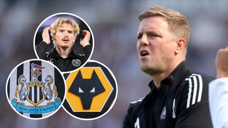 Eddie Howe watches Newcastle United play, Nick Woltemade lines up for Germany, Newcastle United badge, Wolves badge