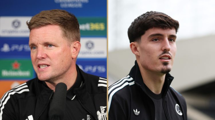 Eddie Howe speaks to the media, Tino Livramento arrives at St James' Park.