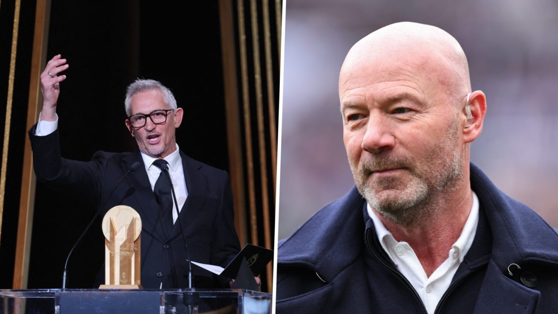Gary Lineker presents an award, Alan Shearer doing punditry at St James' Park.