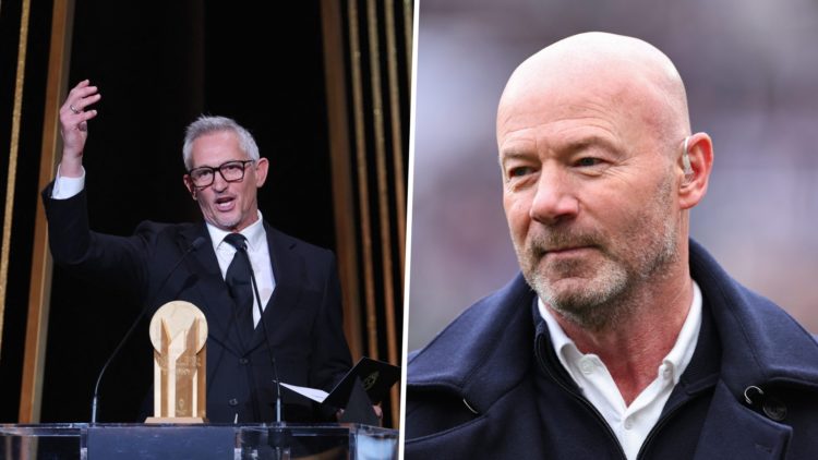 Gary Lineker presents an award, Alan Shearer doing punditry at St James' Park.
