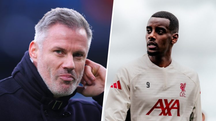 Jamie Carragher doing punditry, Alexander Isak trains with Liverpool.