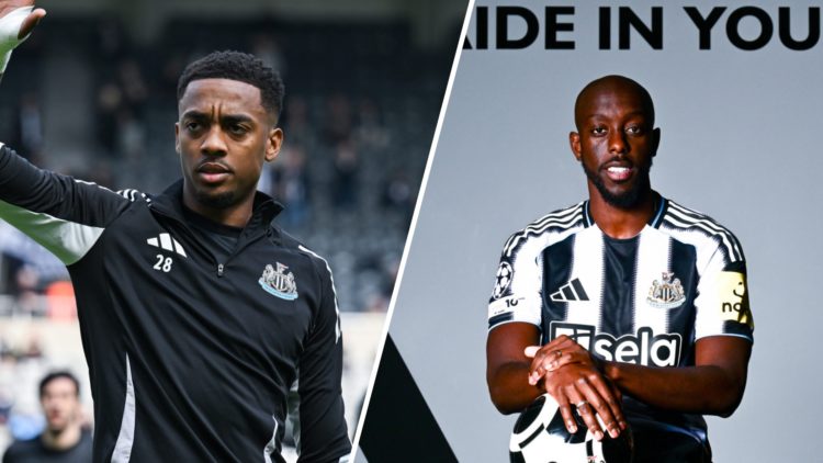 Joe Willock warms up for Newcastle United, Yoane Wissa is unveiled as a Newcastle United player.
