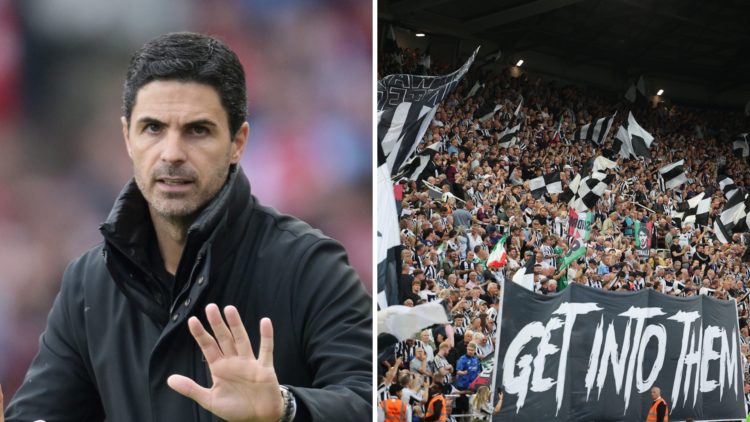 Mikel Arteta managing Arsenal, Newcastle United fans before facing Liverpool in the Premier League.