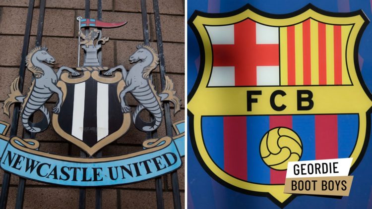 Newcastle United club crest. FC Barcelona badge.