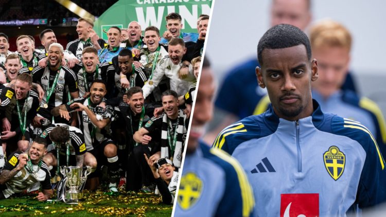 Newcastle United players celebrate winning the Carabao Cup, Alexander Isak trains with Sweden.