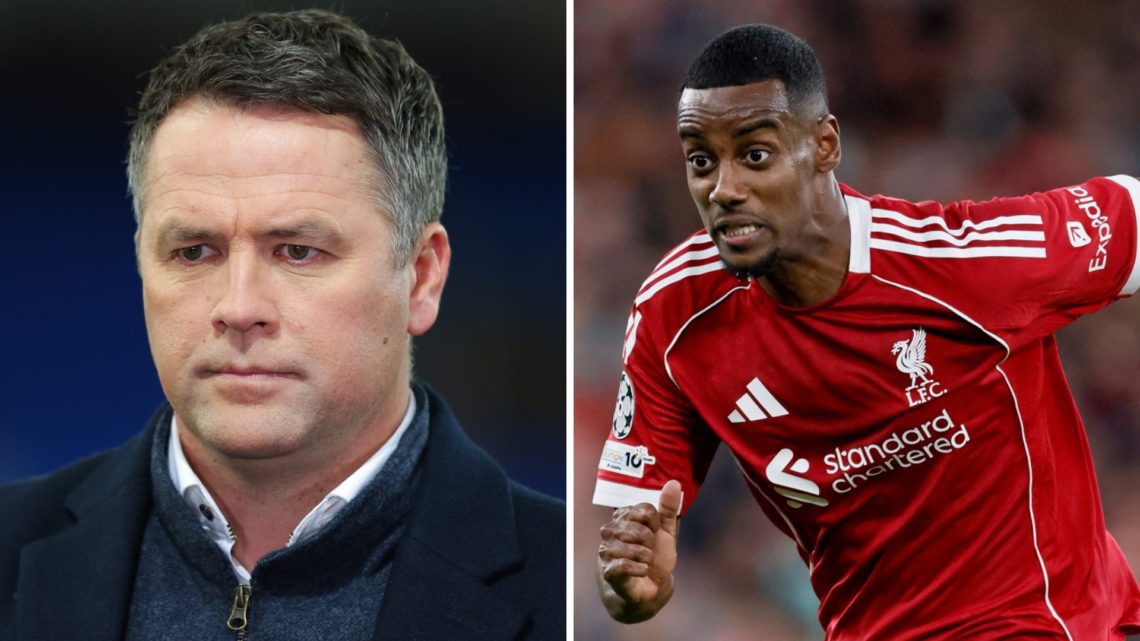 Former Newcastle United striker Michael Owen speaking as a pundit. Alexander Isak playing for Liverpool.