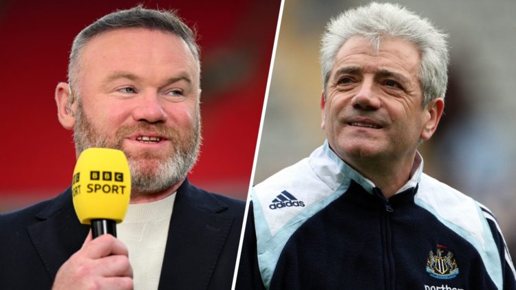 Wayne Rooney working as a football pundit. Former Newcastle United manager Kevin Keegan.