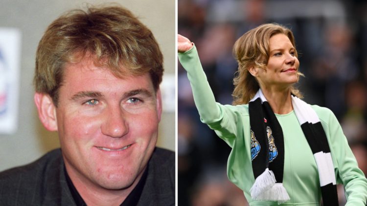 Simon Jordan speaks to the media, Amanda Staveley waves to the Newcastle United fans.
