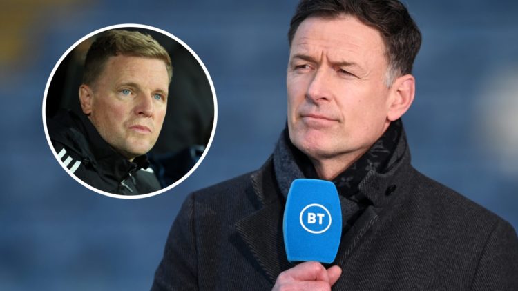 TV Pundit and Former Footballer Chris Sutton looks on ahead of the Premier League match between Leicester City and West Bromwich Albion. Inset: New...