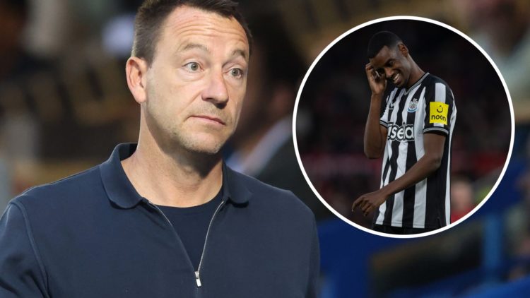 Chelsea U21 coach John Terry. Alexander Isak playing for Newcastle United.