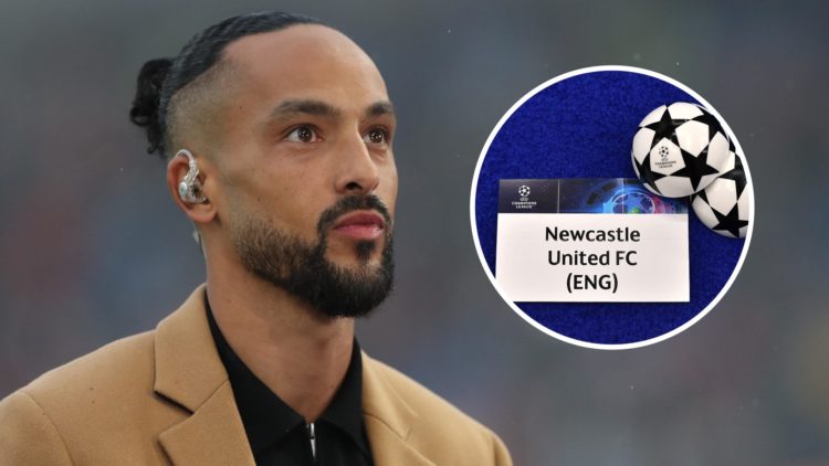 Theo Walcott doing punditry, Newcastle United's ball from the Champions League draw.