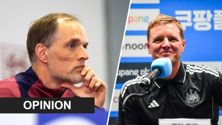 England manager Thomas Tuchel speaks to the media, Newcastle United manager Eddie Howe speaks to the media.