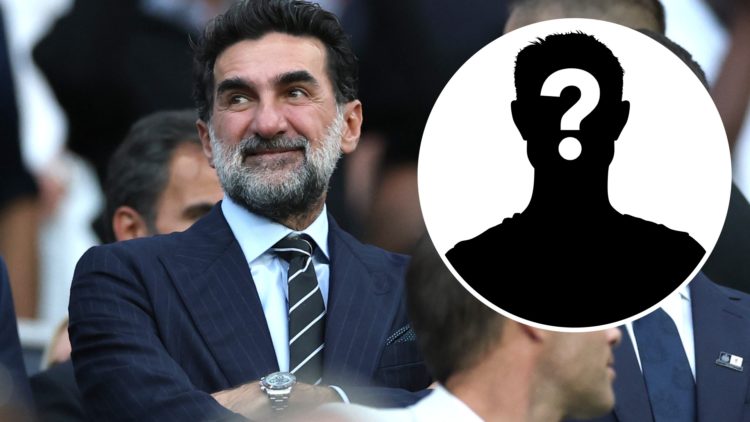 Newcastle United chairman Yasir Al-Rumayyan. Inset, mystery person graphic.