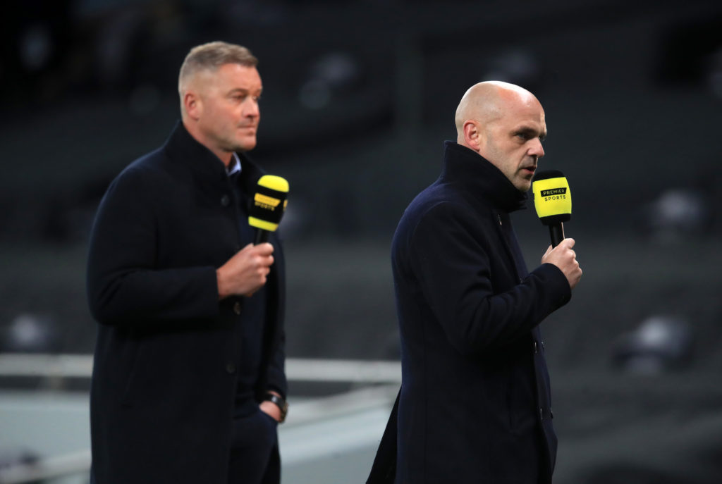 Pundit Danny Murphy looks on before Tottenham Hotspur v Maccabi Haifa