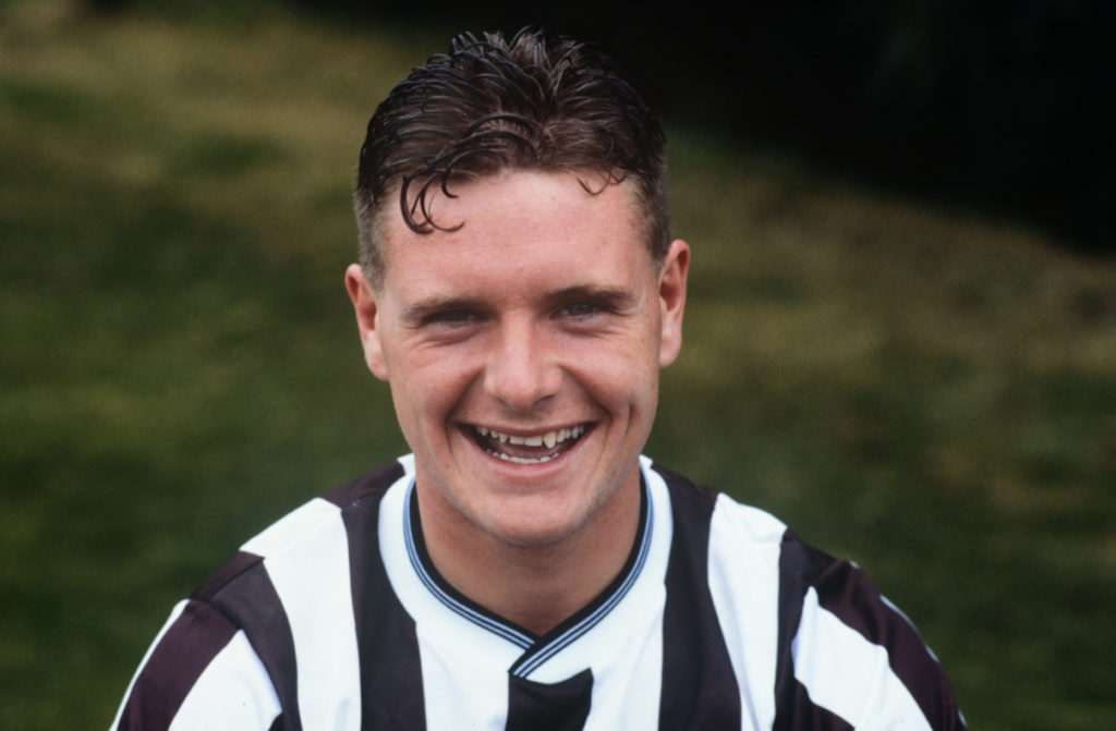 Paul Gascoigne smiles during a pre-season photocall for Newcastle United.