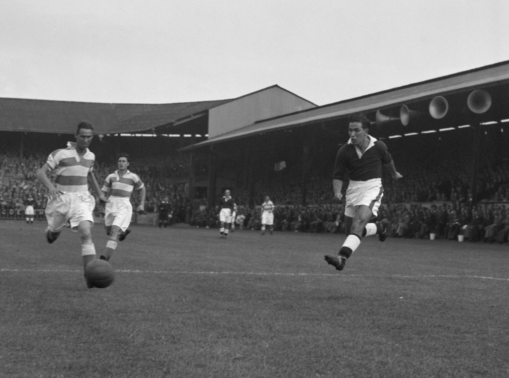George Robledo shoots at the goal.
