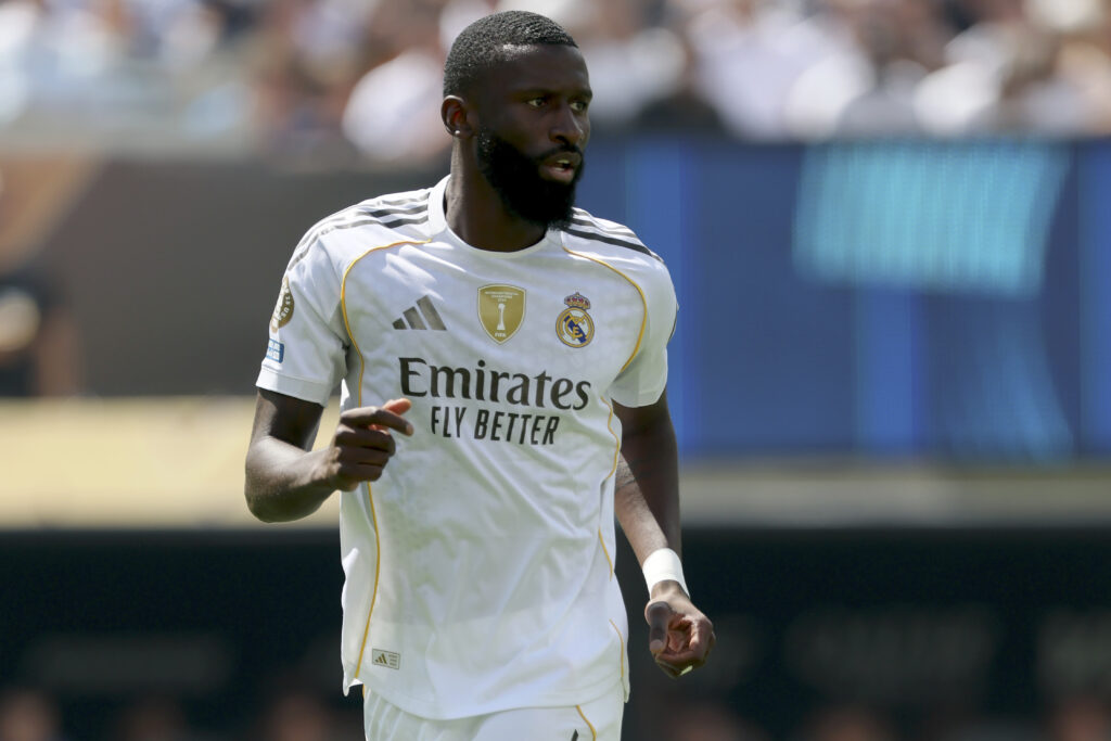Real Madrid defender Antonio Rudiger in action against Liverpool