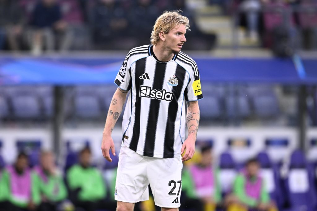 Nick Woltemade in action for Newcastle United against Union Saint-Gilloise in the Champions League.