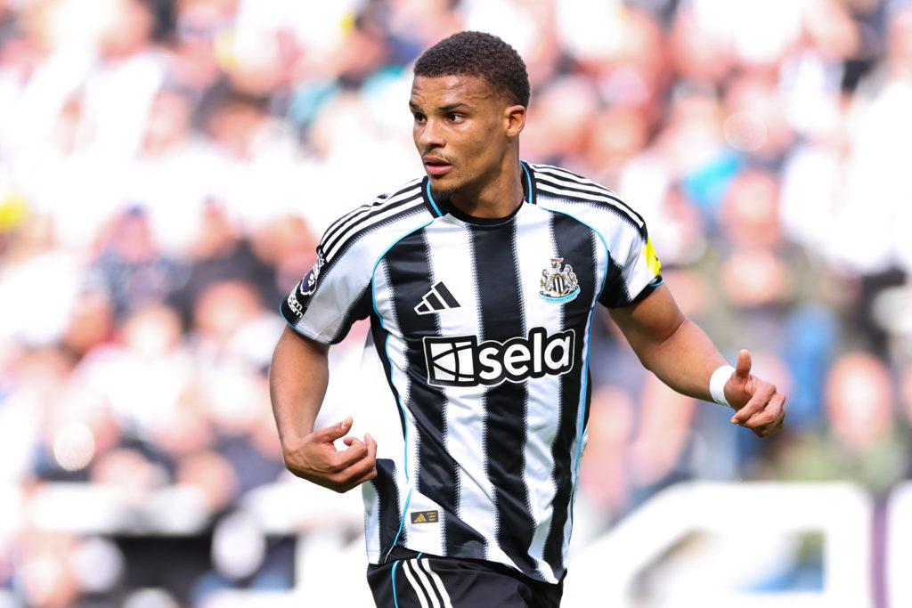 Malick Thiaw in action for Newcastle United against Nottingham Forest.