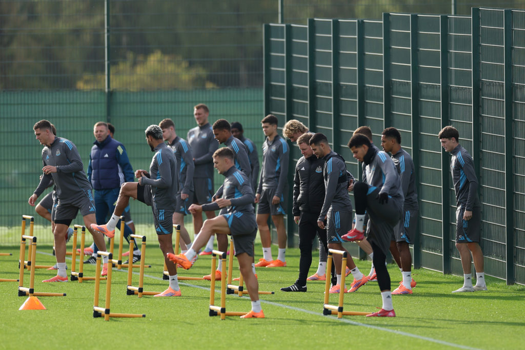 Newcastle United FC Training Session And Press Conference - UEFA Champions League 2025/26 League Phase MD3