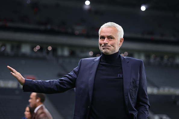 Jose Mourinho holds out his hand at St. James' Park.