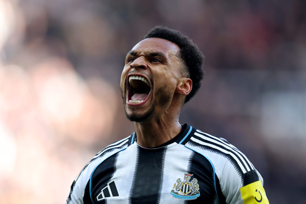 Jacob Murphy celebrates his goal for Newcastle United during a 2-1 win over Fulham at St James' Park.