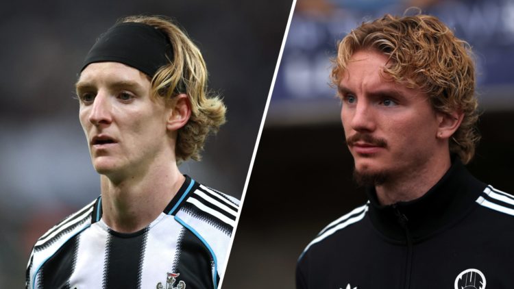 A split image of Newcastle United winger Anthony Gordon (L) and Newcastle United striker Nick Woltemade (R)